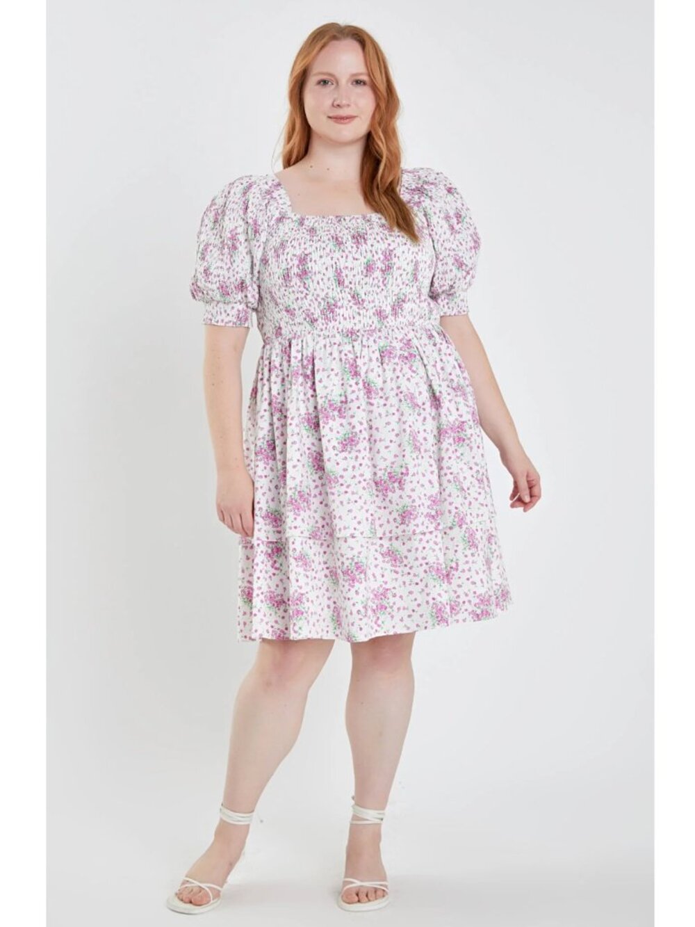 New! English Factory Tiered Smocked Mini Dress in Lilac Women's Size 1X